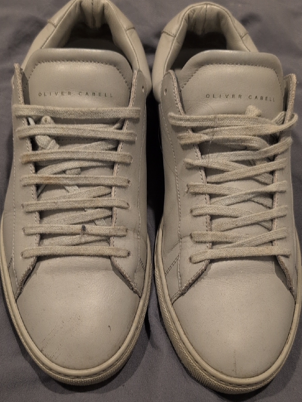 Oliver Cabell Men’s Light Gray Leather Low-Top Sneakers